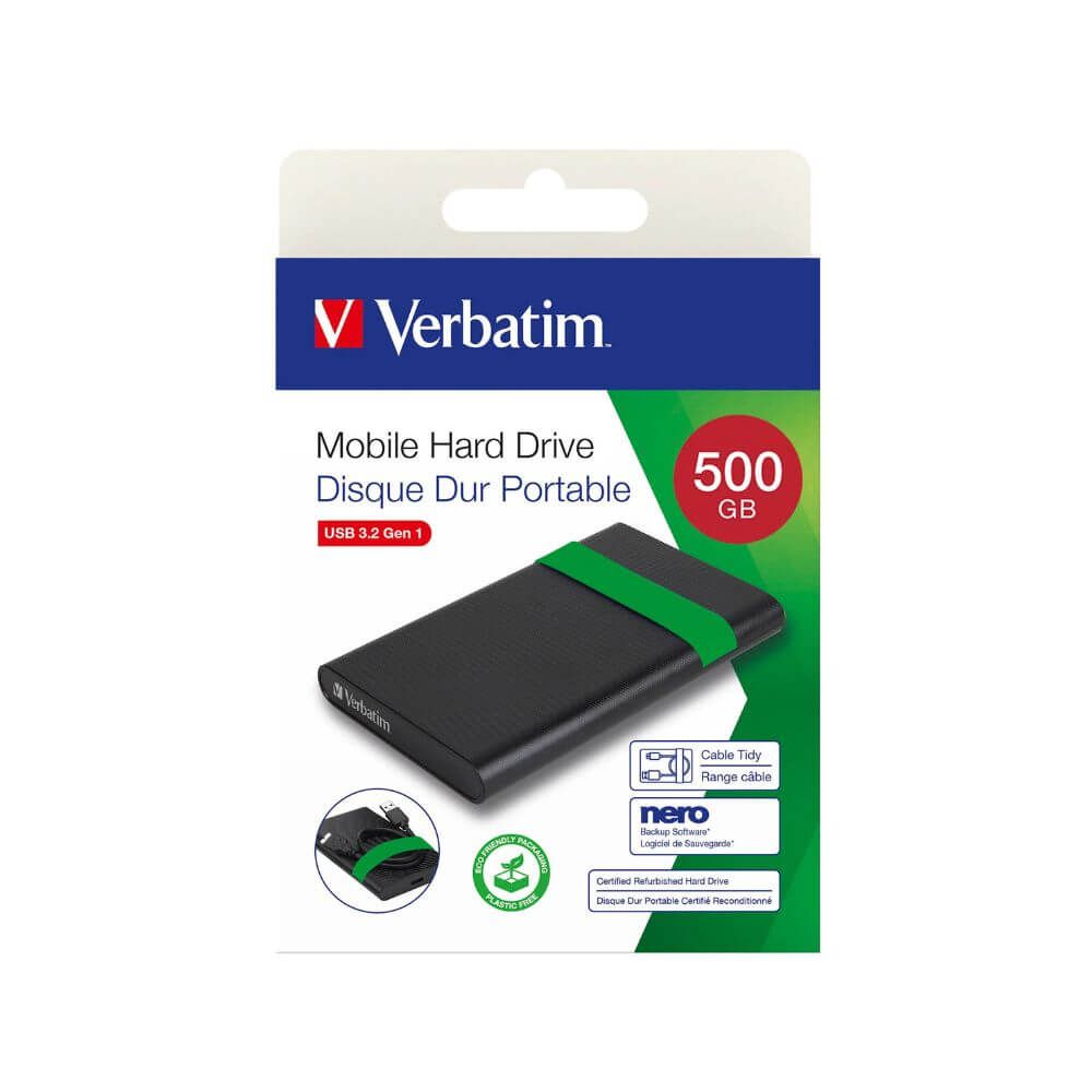 Disque dur externe 500 Go HDD Verbatim reconditionné à neuf
