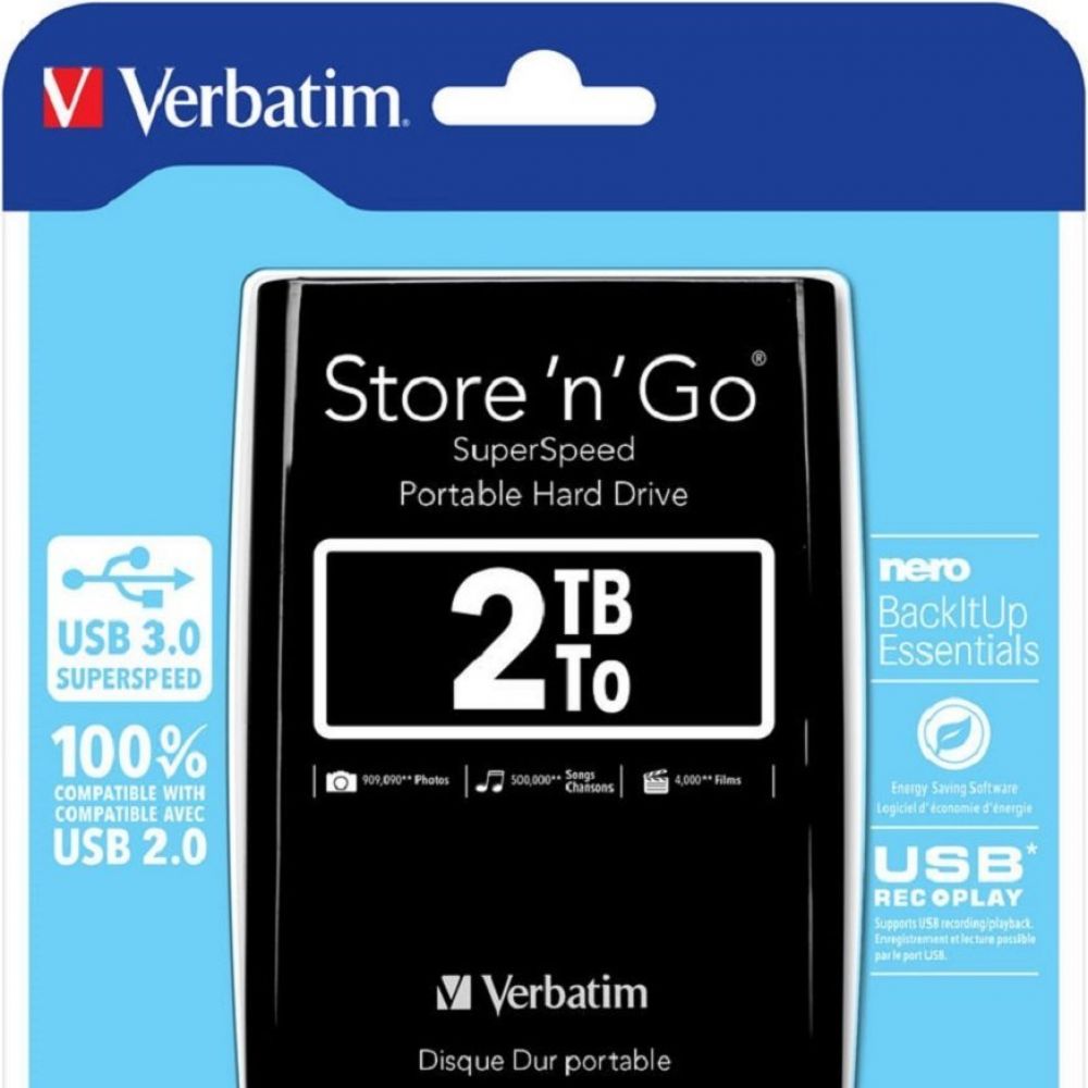 Disque Dur Externe 2 To HDD Verbatim